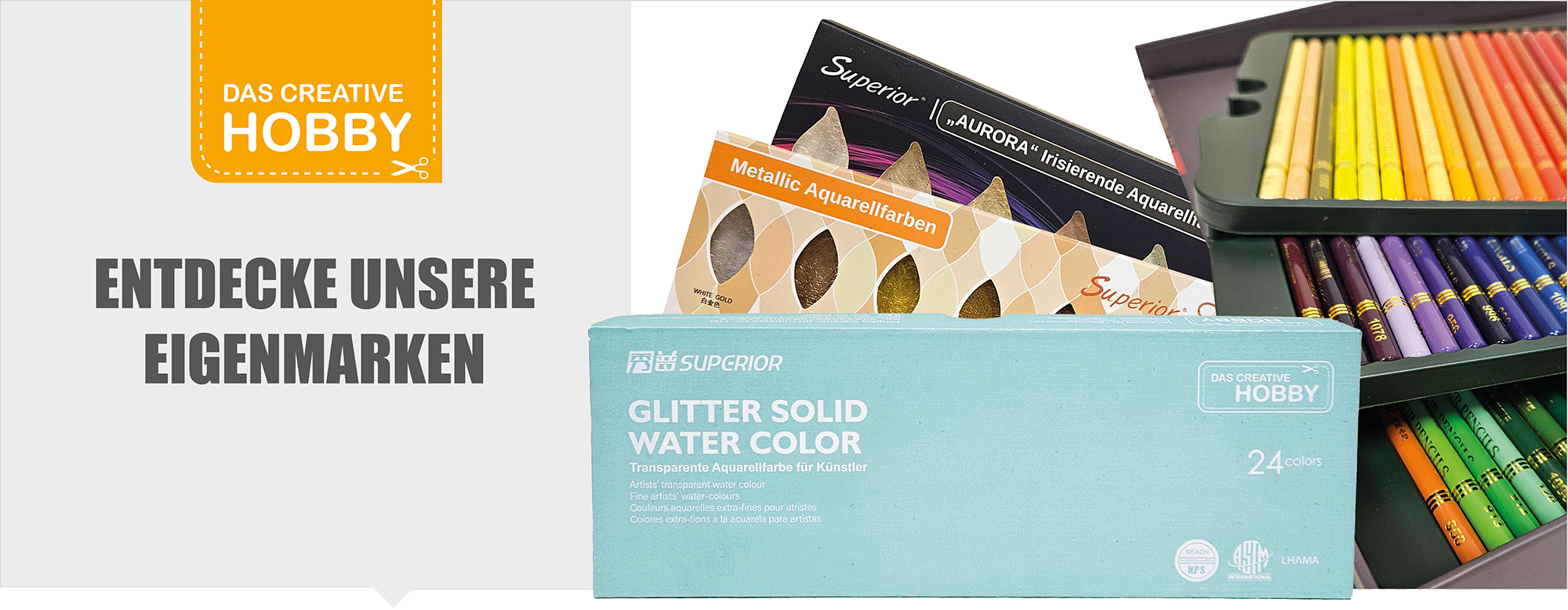 Banner - Das creative Hobby Eigenmarken. Der Link führt zum Onlineshop
