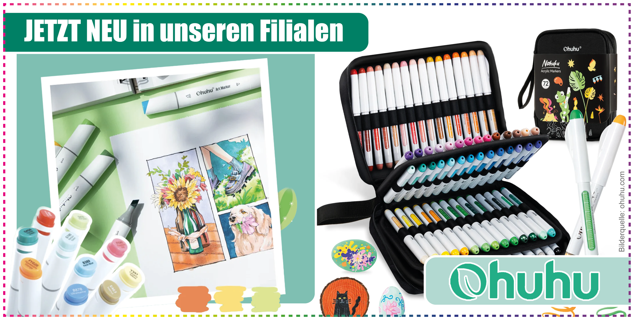 Banner - Basteln mit Kids. Verschiedene Bastelmaterialien, FIMO, Wolle und vieles mehr. Masken basteln. Tassen gestalten.