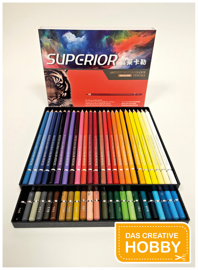 Aquarellbuntstifte in verschiedenen Abpackungen
