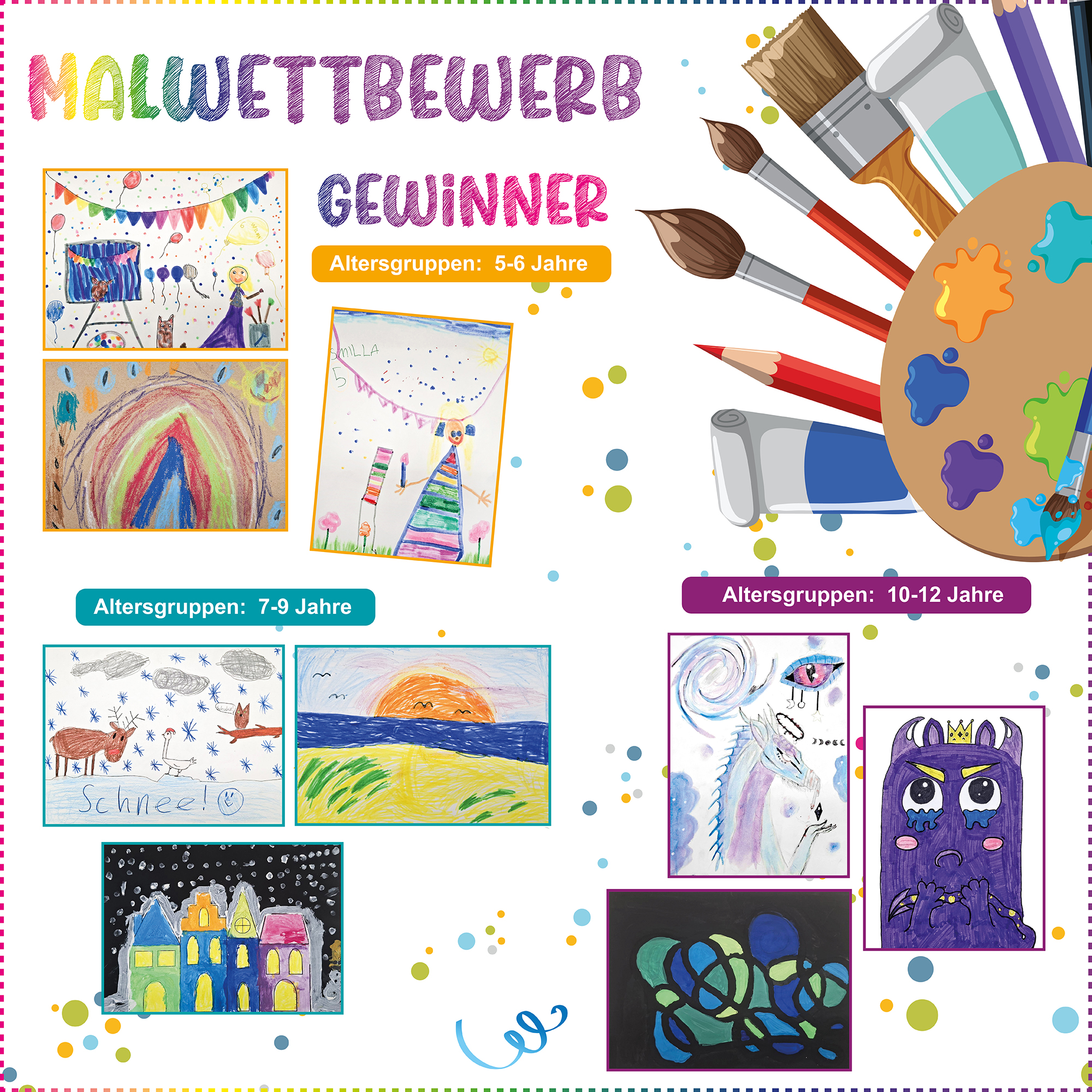 Auswertung des Malwettbewerb in unserer Filiale im Elbepark Dresden